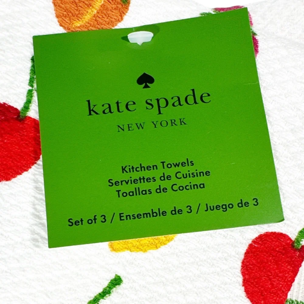 NEW Kate Spade FRUIT DESIGN Kitchen Towel Set/3